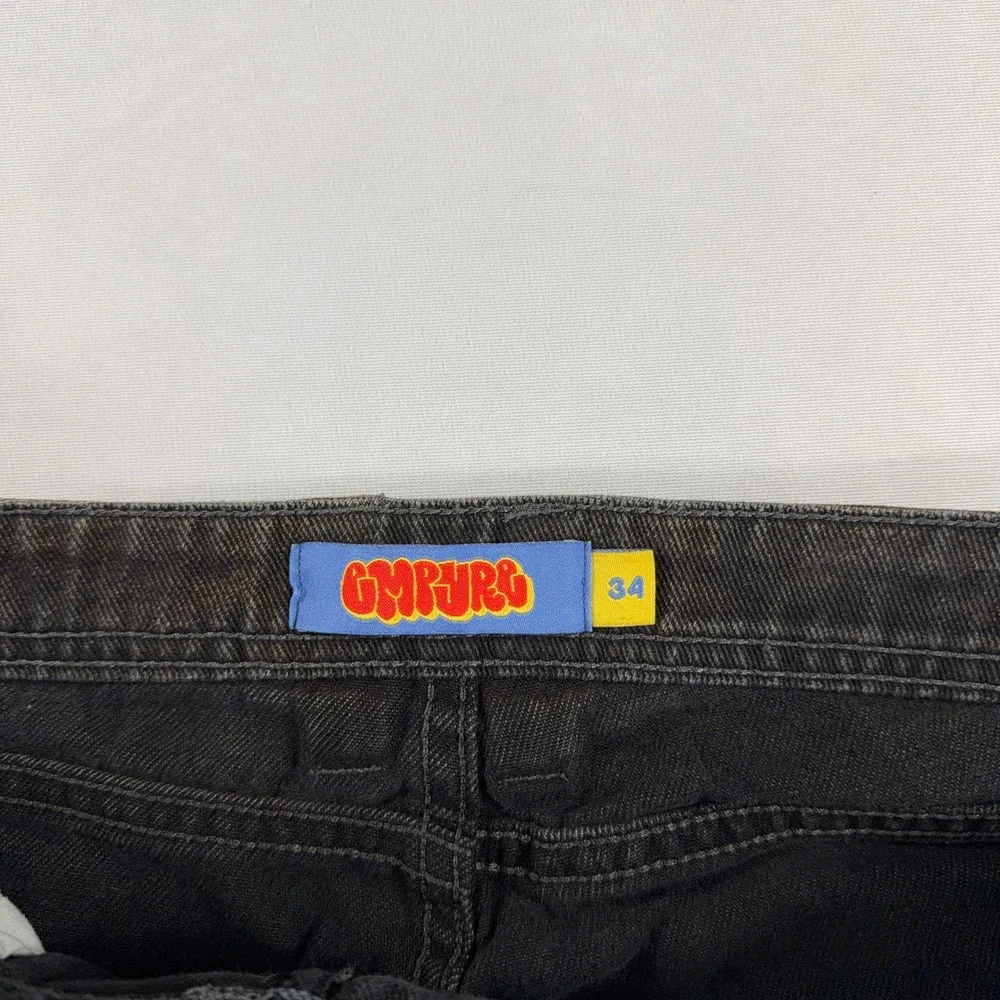 Y2K‎ Empyre Relax Fit Jeans Brown Tint Acid Wash Streetwear Men 34x30